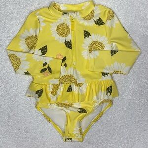 Carter’s 24m rash guard swimsuit bathing suit long sleeve sunflowers